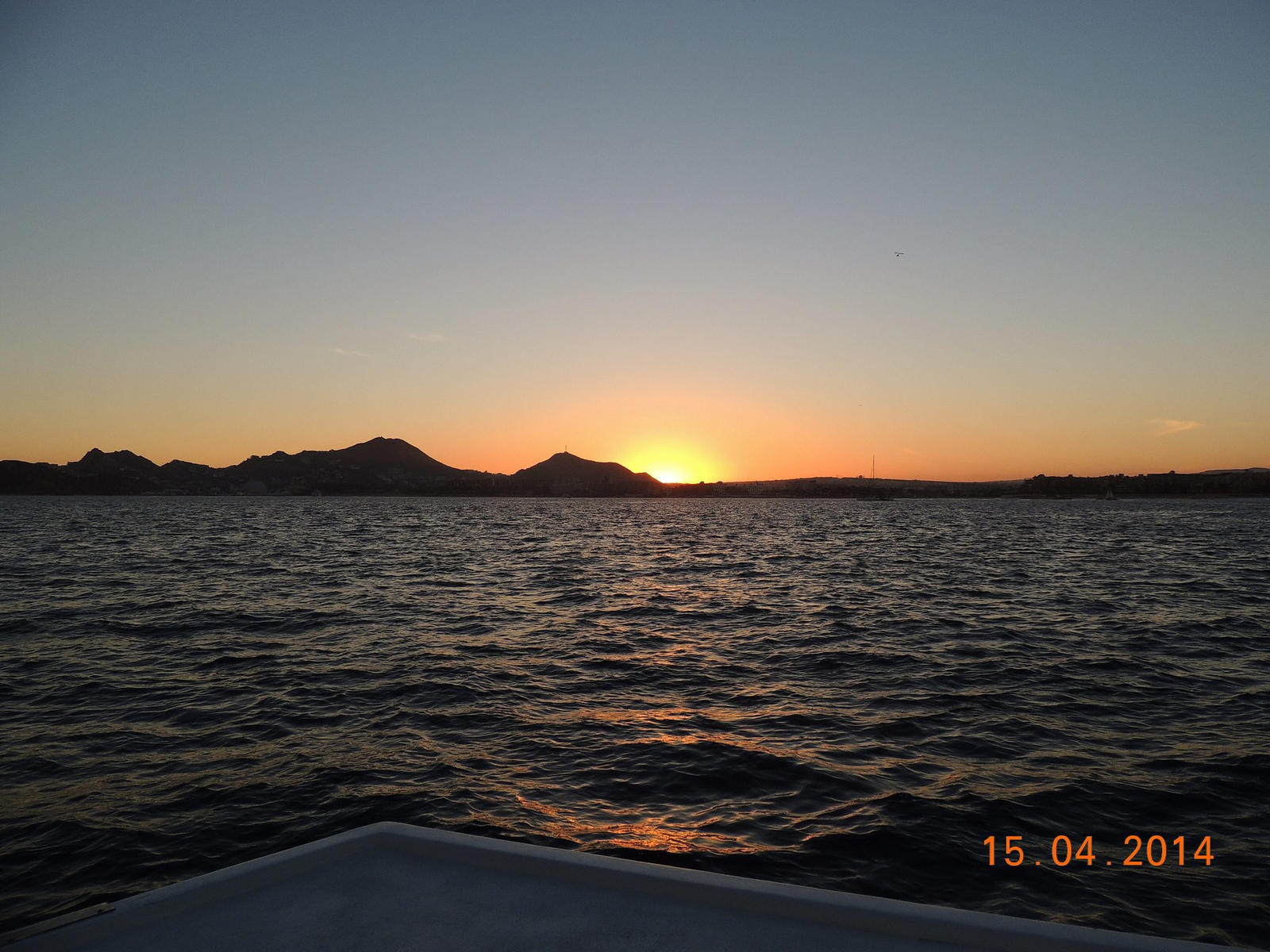 The sun going down over the coast at Los Cabos